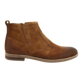 Chaussure en daim avec une fermeture éclair Riko 859 camel brun 4