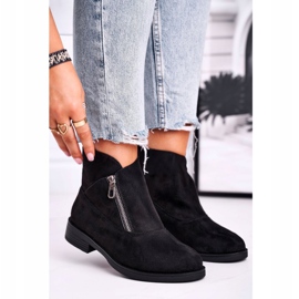 Bottines Femme Zippées Daim Noir Juno le noir 4