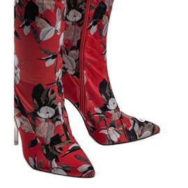 Bottines rouges avec une chaussette Santana 3