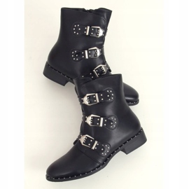 Boots noires à clous noir HX502 Noir le noir 1