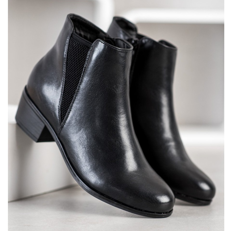 Goodin Bottes classiques en éco-cuir noir 1