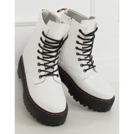 Bottines Martens sur semelle haute, blanc KS-1255 Blanc blanche 2