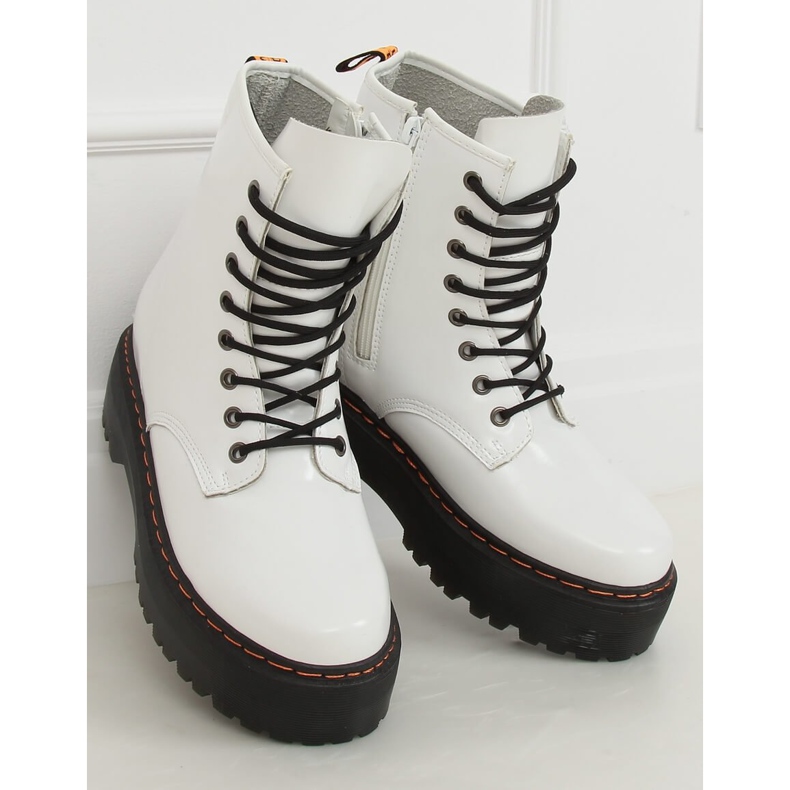 Bottines Martens sur semelle haute, blanc KS-1255 Blanc 2