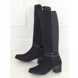 Noir PE230P Bottes d'équitation noires à tige souple 1