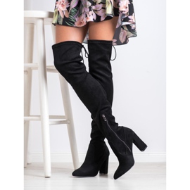 Goodin Mousquetaires en daim sur un pilier le noir 1