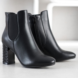 Kayla Bottes à talon décoratif le noir 1