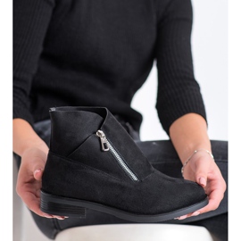 Gogo Bottes à la mode avec une fermeture éclair noir 2