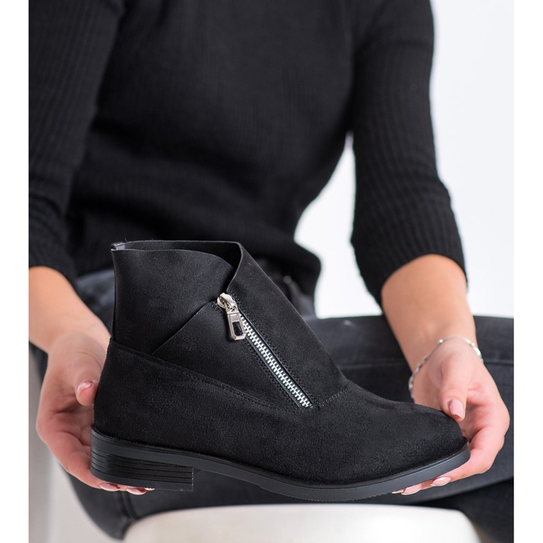 Gogo Bottes à la mode avec une fermeture éclair le noir 2