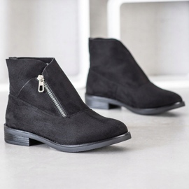 Gogo Bottes à la mode avec une fermeture éclair le noir 3