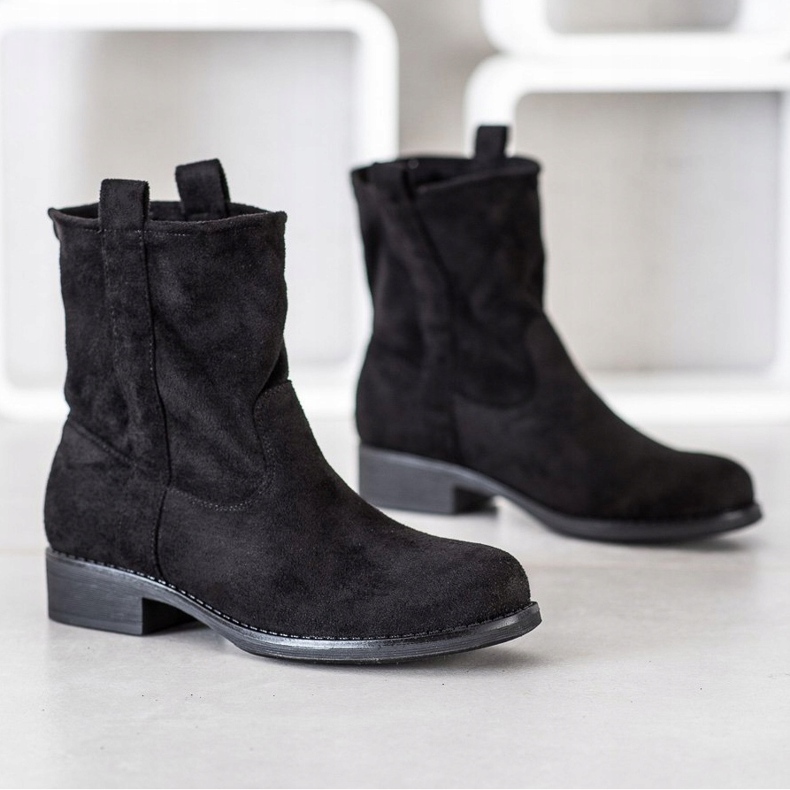 Seastar Bottines en daim à enfiler le noir 1