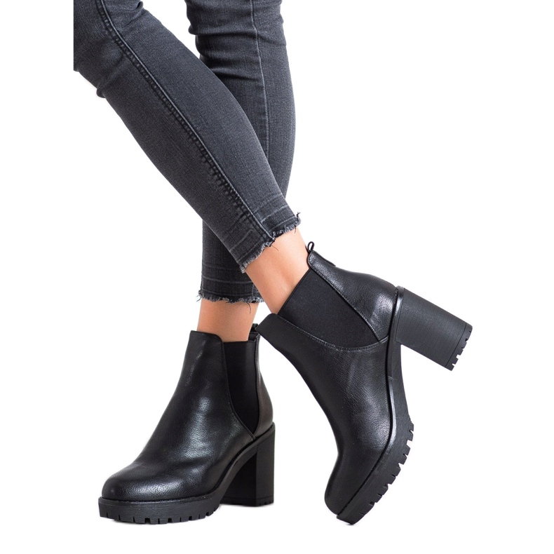 Flyfor Bottines Chelsea classiques sur la plateforme noir 1