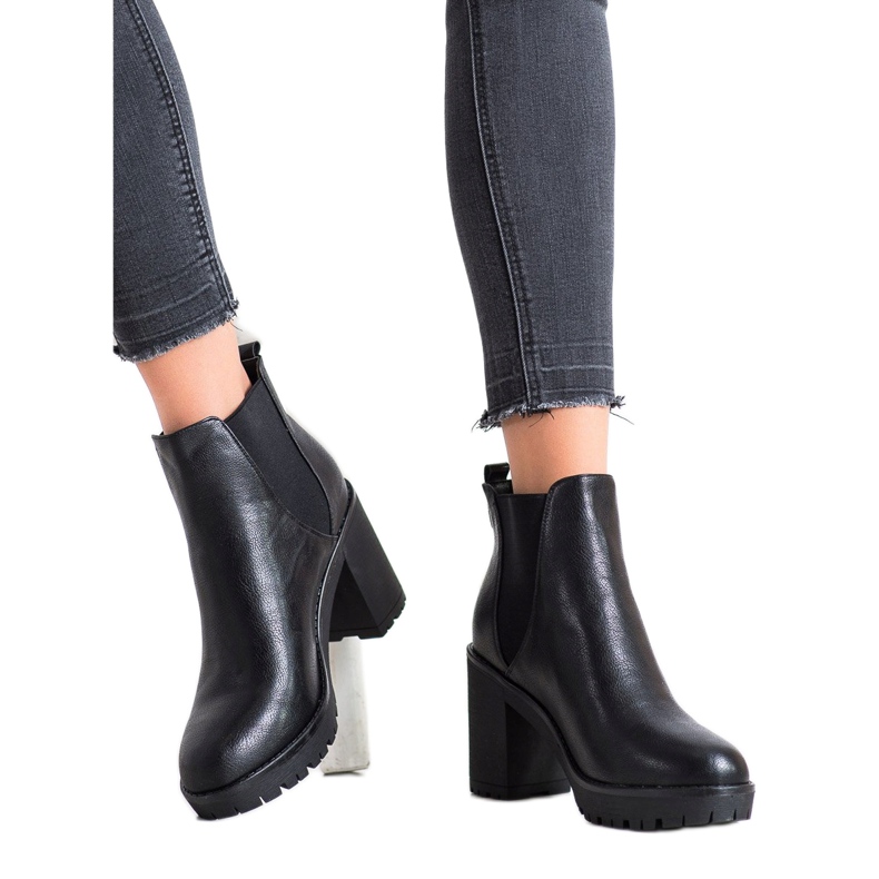 Flyfor Bottines Chelsea classiques sur la plateforme noir 2