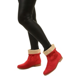 Boots à enfiler en daim rouge Islevine 2