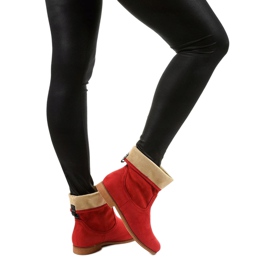 Boots à enfiler en daim rouge Islevine 3
