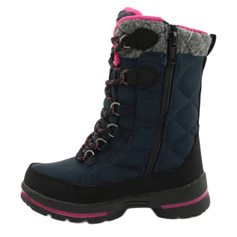 Bottes de neige avec membrane American Club SN15 / 20 marine bleu marine rose gris 1
