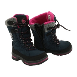 Bottes de neige avec membrane American Club SN15 / 20 marine bleu marin rose gris 3
