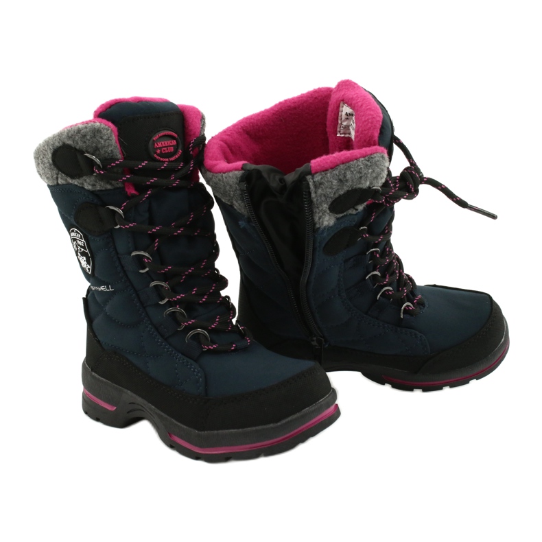 Bottes de neige avec membrane American Club SN15 / 20 marine bleu marine rose gris 3