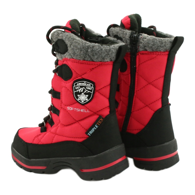 Bottes de neige avec membrane American Club SN15 / 20 rouge le noir gris 3