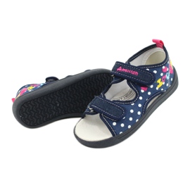 American Club Chaussons, sandales, chaussures américaines pour enfants, semelle intérieure en cuir bleu marin rose 3