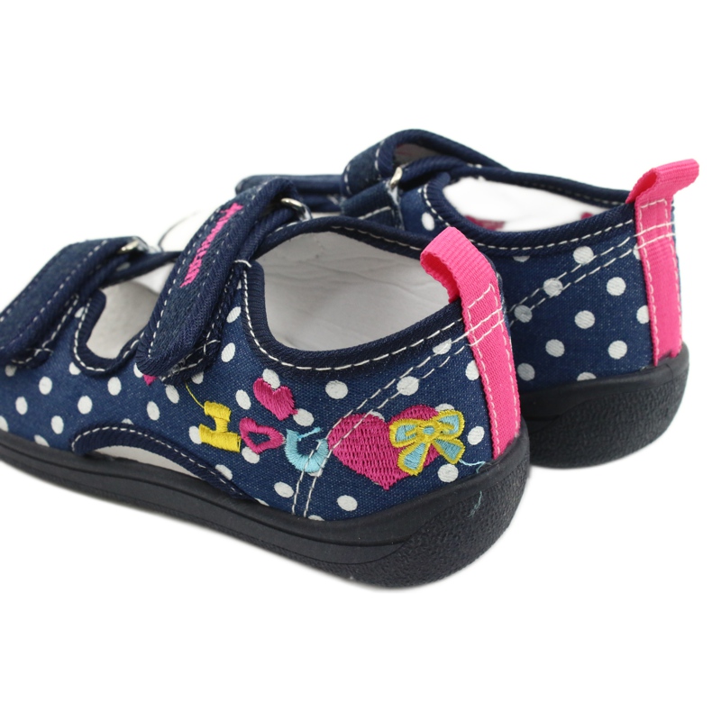 American Club Chaussons, sandales, chaussures américaines pour enfants, semelle intérieure en cuir bleu marine rose 5