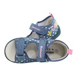 American Club Chaussons, sandales, chaussures américaines pour enfants, semelle intérieure en cuir blanc bleu rose 4