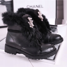 MSMG Bottes Chaudes Enfant Noir Fourrure Ella 1