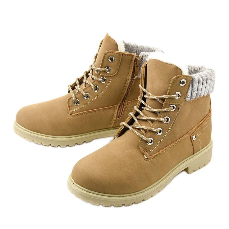 Bottines à lacets camel Brunstane multicolore 2