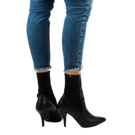 Talons hauts noirs avec une chaussette Daywillow le noir 3