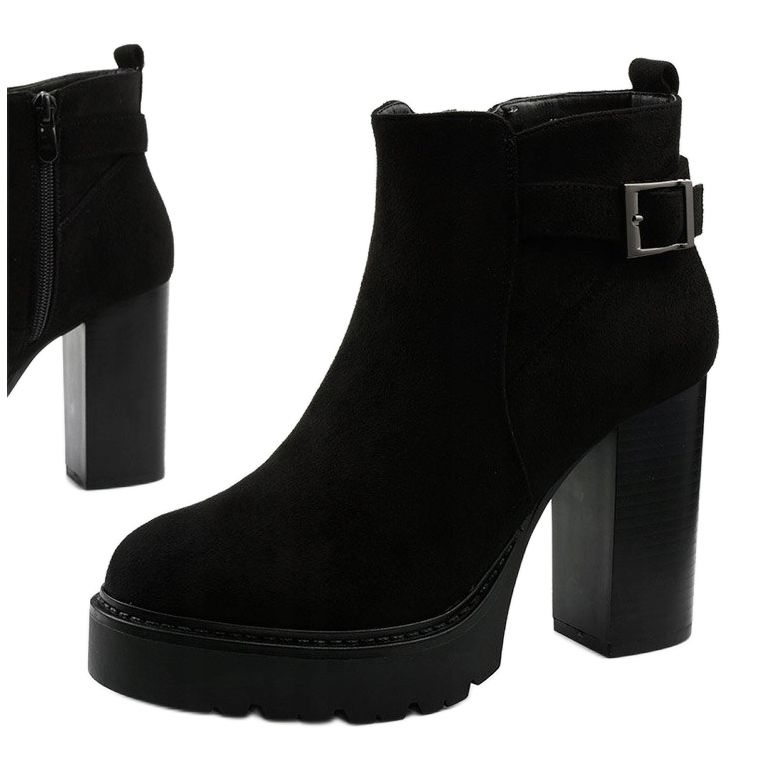 Bottines noires avec une fermeture éclair Tone le noir 1