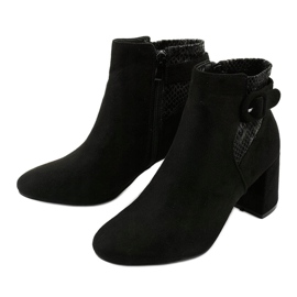 Bottines noires avec une fermeture éclair Pearpuff le noir 2