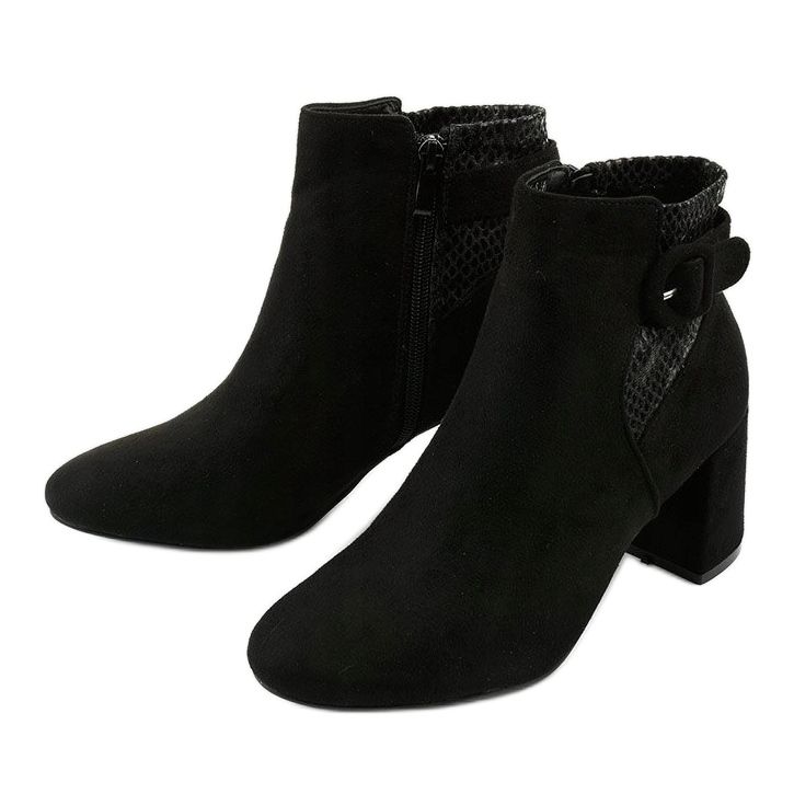 Bottines noires avec une fermeture éclair Pearpuff 2