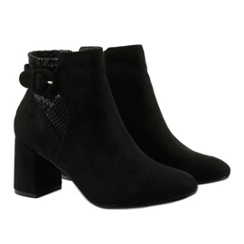 Bottines noires avec une fermeture éclair Pearpuff le noir 3