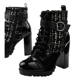 Bottines patchwork noires de Feramo 1