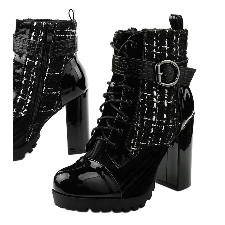 Bottines patchwork noires de Feramo 1