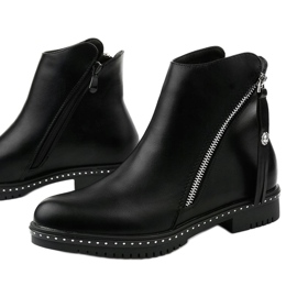 Bottines noires pour femmes avec fermeture éclair, Nonarila le noir 1