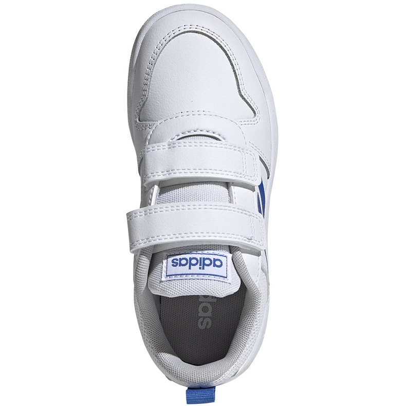 Adidas Tensaur C chaussures pour enfants blanc et bleu EF1096 blanche 1 Adidas Tensaur C chaussures pour enfants blanc et bleu EF1096 blanche 1