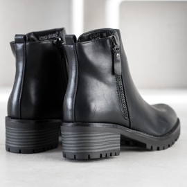 Ideal Shoes Bottes noires confortables le noir 1 Ideal Shoes Bottes noires confortables le noir 1