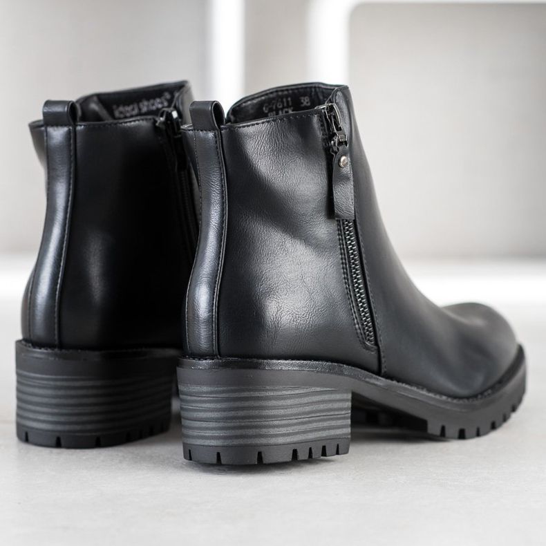 Ideal Shoes Bottes noires confortables le noir 1 Ideal Shoes Bottes noires confortables le noir 1