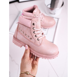 MSMG Bottines Chaudes Enfant à Clous Rose Gonzo 2