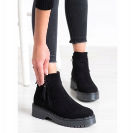J. Star Bottines en daim sur la plate-forme le noir 4