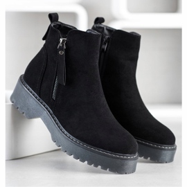 J. Star Bottines en daim sur la plate-forme noir 1