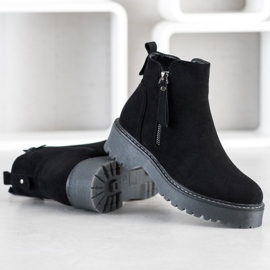 J. Star Bottines en daim sur la plate-forme noir 2