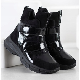 SHELOVET Chaussons d'hiver avec velcro noir 1