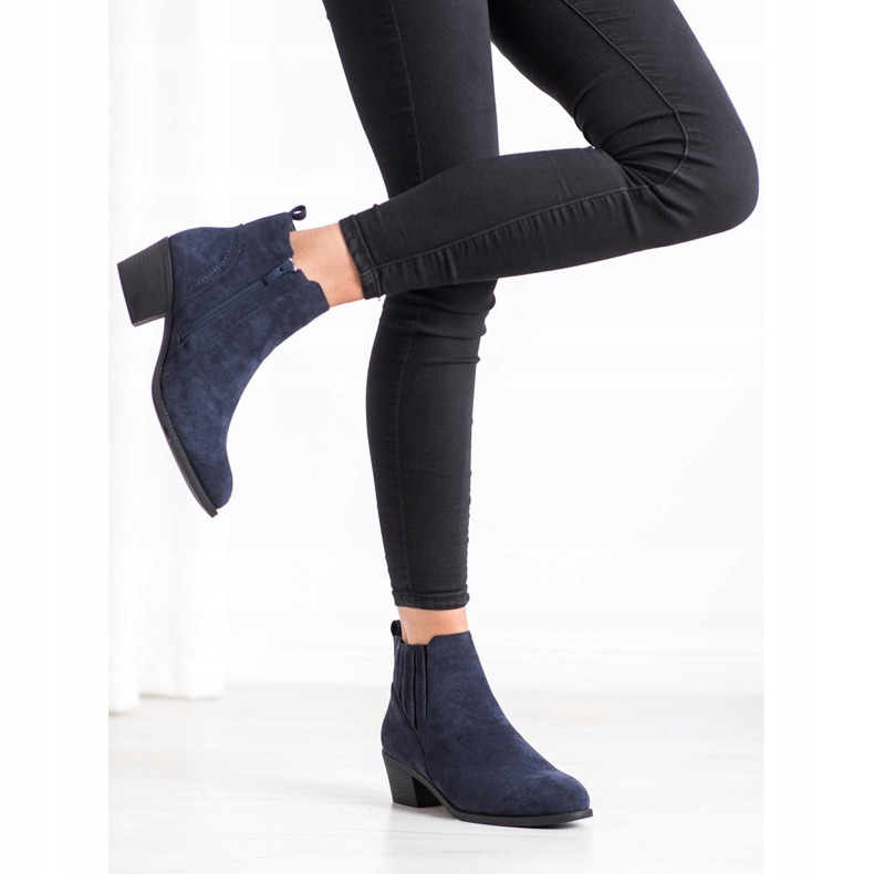 Camo Bottines en daim chaudes bleu marin 2