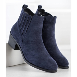 Camo Bottines en daim chaudes bleu marine 1