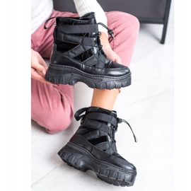 SHELOVET Bottes de neige noires avec réchauffement 2