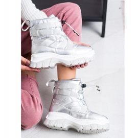 SHELOVET Bottes de neige argentées chauffantes 1 SHELOVET Bottes de neige argentées chauffantes 1