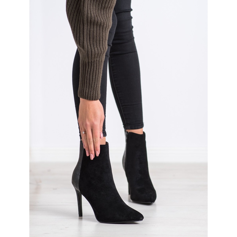 Small Swan Escarpins sexy à imprimé serpent noir 1