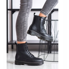 Weide Bottes chaudes avec cuir écologique le noir 2
