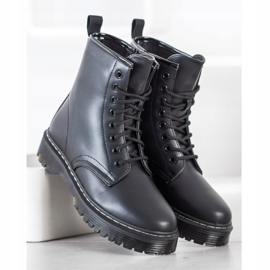 Weide Bottes chaudes avec cuir écologique noir 1